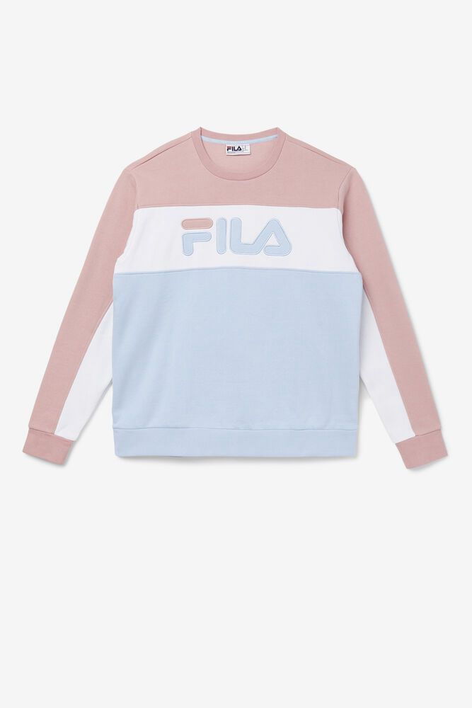 Fila Mikina Panske Lesner Fleece Crew Modre/Ruzove - ZAGJM8259